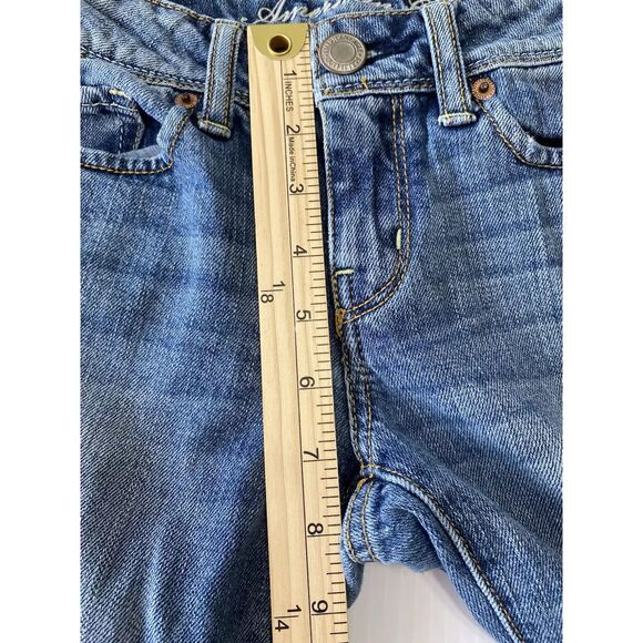 American Eagle Flare Jeans Pocket Flaps Women's Sz 2 (28x30) Stretch Distressed - Picture 9 of 11